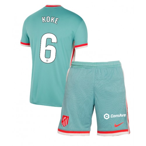 Dětský fotbalový dres Atletico Madrid Koke #6 2024-25 Venkovní Krátký Rukáv (+ trenýrky)